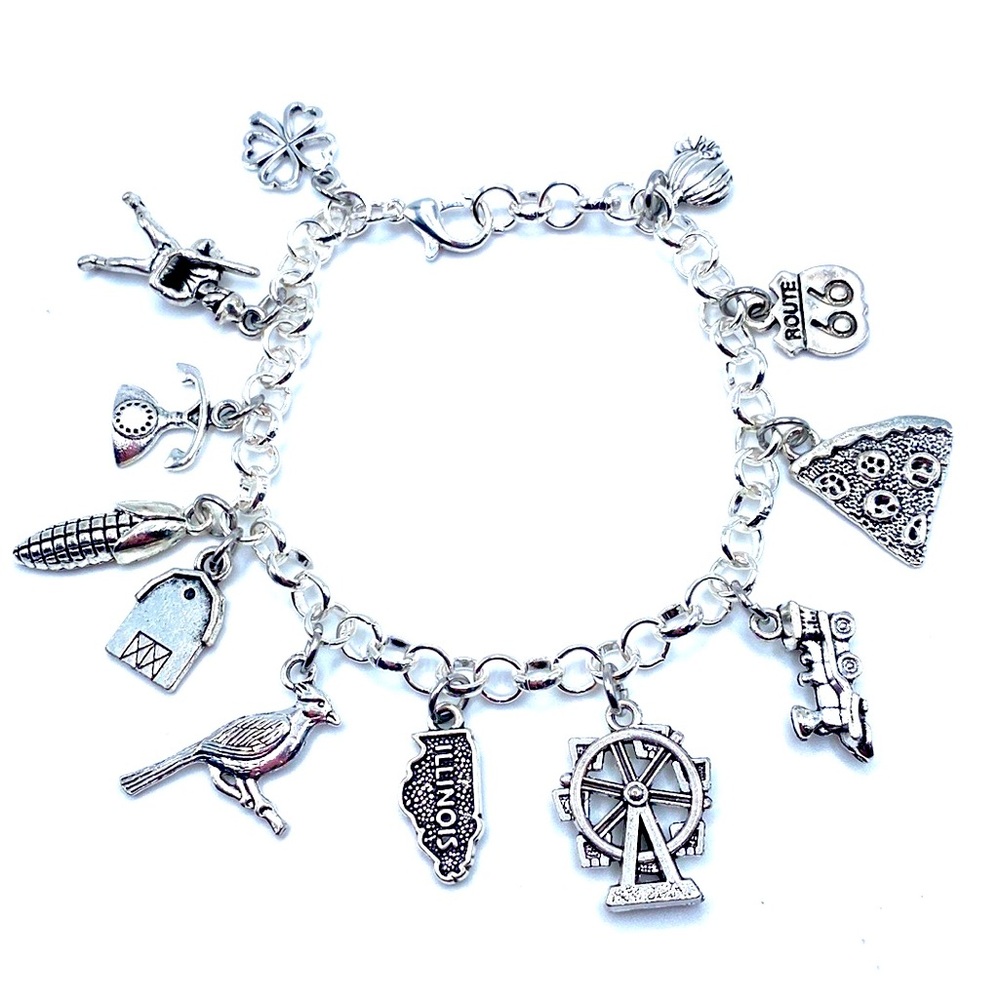 Illinois Charm Bracelet Chicago State Theme
